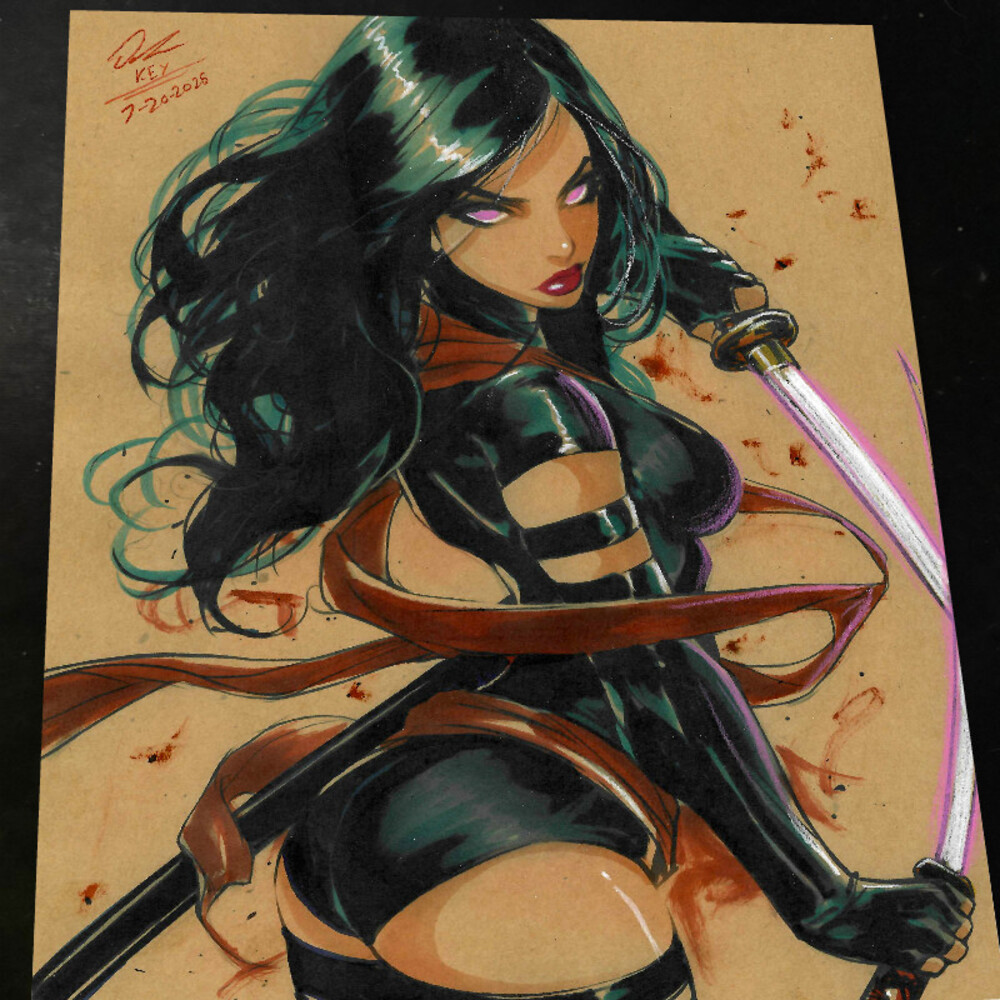 Psylocke Art Print Signed 8.5x11 | Art by Keyeske